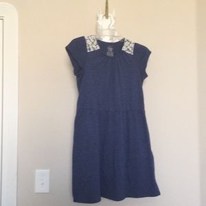 Navy Jersey Print Dress